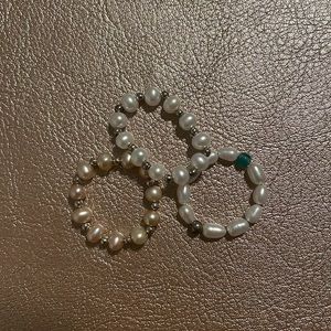 set of 3 pearl rings